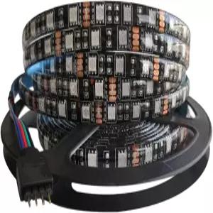 5M 블랙 PCB 5050 RGB LED 스트립 방수 IP65 300 SMD 보드 DC 12V 플렉시블 라이트