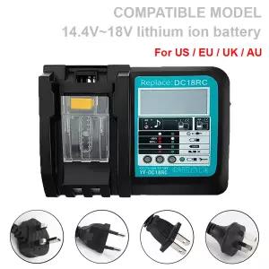 호환  Makita 18V 드릴 배터리 충전기 용 DC18RC Makita 14.4V 18V LXT BL1815 BL1860 BL1430 BL1450 용 3A