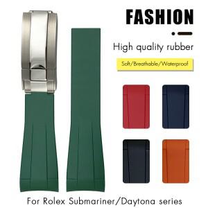 롤렉스 Submariner Daytona OYSTERFLEX 요트 마스터 GMT 실리콘 시계 스트랩에 맞는 18mm 20mm 고무 밴드