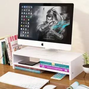 2단 모니터 받침대 멀티 선반형 2단 모니터 받침대 컴퓨터 사무실 수납형 공간활용 데스크 정리대 상판