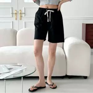 데일리 여성 4부 허리끈 포인트 패션 린넨팬츠