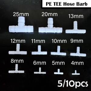 5/10pcs 플라스틱 호스 바브 피팅 3 방향 튜브 티 파이프 T 자형 워터 4mm ~ 25mm