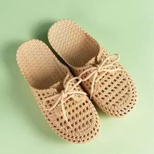 여자 여름 리본 장식 EVA 라탄 스타일 슬리퍼 뮬 tOJ7+1geL