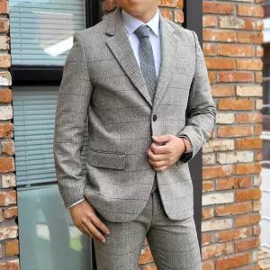 남자 데일리 베이지 헤링본 가을겨울 정장셋업_BL022S OIs7+9DRY