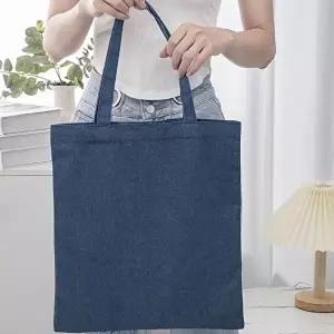 여성쇼퍼백 데일리 심플 무지 데님 에코백 숄더백 학생 직장인