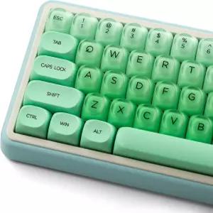 PBT 키캡 그린 젤리 파운데이션 MOA 프로파일 체리 게이트론 MX 스위치 기계식 키보드용 132 키 귀여운