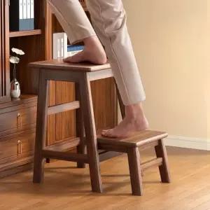 사다리 원목 발받침대 2단 계단 가정용 다요도 겸용 접이식 의자 페달 보조 스톨 스텝