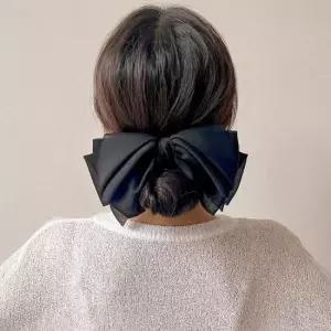 헤어머리핀 러블리 쉬폰 리본 헤어핀 (택1) 빅사이즈 자동 머리핀