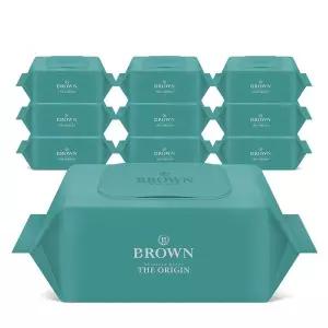 브라운 물티슈 대용량 물티슈 더 오리진 100매 캡형 10팩