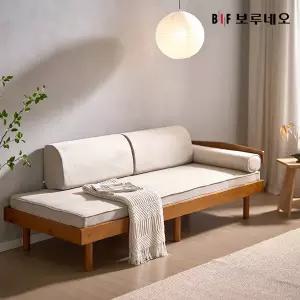 앳홈 헥스 원목 데이베드 소파베드 (C 프레임+매트+원형쿠션+등쿠션2개)