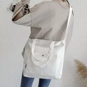 가방 무지 에코백 캔버스 에코 메신저백 데일리 백 여성 원 면 포켓 크로 스백