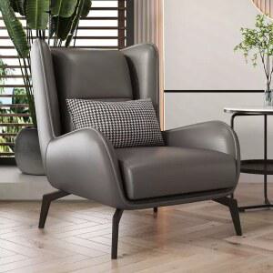 1인소파 인테리어 1인 가죽 모던 오렌지 체어 쇼파 수유의자 카페