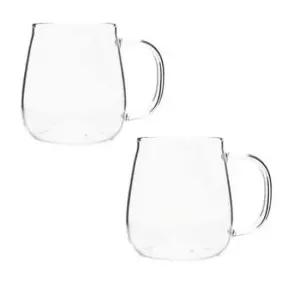 마카 머그컵 유리컵 커피잔 내열 유리잔 550ml 2P 내열유리컵 내열강화유리컵 홈카페유리컵