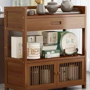 수납장 체리우드 다용도 정리 원목 2단 선반 거실 팬트리