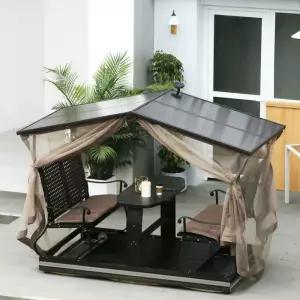 4인 테이블 싱글탑 스윙 의자 세트 벤치 야외그네의자