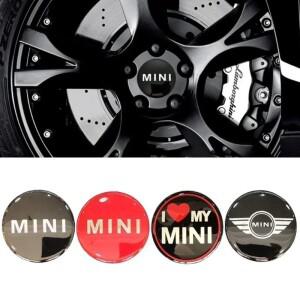 4개입 52MM 자동차 휠 센터 허브 스티커 로고 (미니 쿠퍼 JCW R50 R52 R53 R56 R57 R58 R60 클럽맨 컨트리