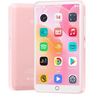 OILSKY MP3 플레이어 80GB 와이파이 4인치 터치스크린 블루투스 핑크