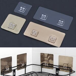 접착제 벽 걸이 투명 후크 와이어 선반 아래 문 주방 욕실 대한 랙 홀더