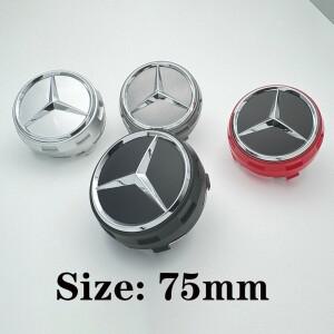 4개 --XX-75mm 블랙 레드 메르세데스 벤츠 AMG 스타일링 휠 센터 캡 A0004000900