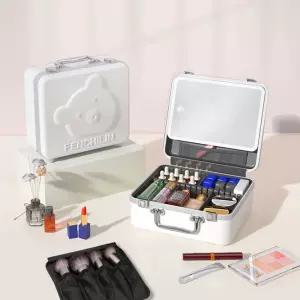 여행용 메이크업 박스 거울 케이스 가방 조명 led 대용량 사각 메이크업박스
