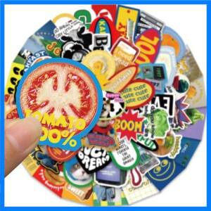 60PCS Cool Ins 스타일 간단한 레트로 레이블 비닐 방수 스티커 물병 노트북 스케이트 보드 스크랩북 수하