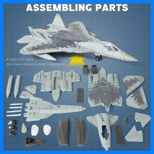 1:72 스케일 SU-57 전투기 빠른 조립 모델 키트 성인과 어린이를 위한 플라스틱 군용 제트 장난감 선물