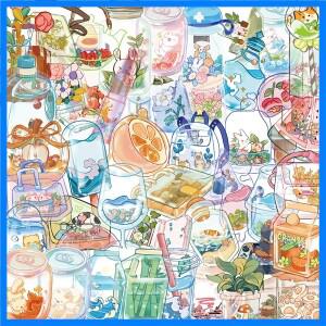 50pcs 만화 투명 개체 스티커 DIY 낙서 그림 스티커 수하물 노트북 스크랩북 일기 스케이트 보드 기타 헬멧