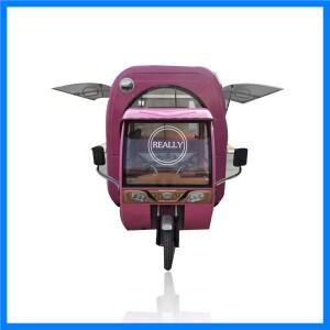 맞춤형 스테인리스 스틸 밀폐형 커피 자전거 자동 판매기, 전동 삼륜차 푸드 카트 트럭