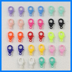 20/40개 컬러풀 플라스틱 하트 로브스터 버클 키체인 커넥터 팔찌 제작용 주얼리 펜던트 DIY 액세서리 22MM