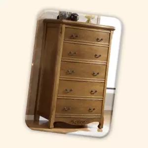 튼튼한 원목 5단서랍장 엔티크 옷서랍장 브라운 90 53 145cm