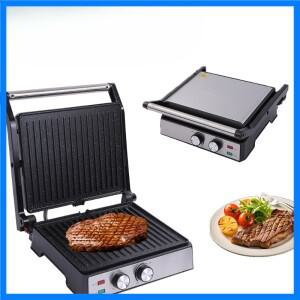 상업용 등급 전기 그릴 듀얼 존 바베큐 와플 메이커(탈착식 붙지 않는 플레이트 포함), 가정용 아침 샌드위