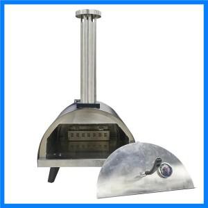 신상품 도매 야외 스테인리스 스틸 장작 숯불 바베큐 피자 오븐 접이식 금속 고기 펠릿 포함 P