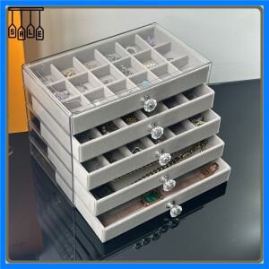 새로운 투명 가정용 데스크탑 5단 서랍 보석함, 귀걸이