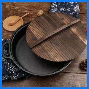 주철 이중 손잡이 평평한 바닥 팬, 가정용 무코팅 팬케이크 프라이팬, 만능 구식 무쇠 논스틱