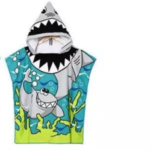후드 타월 상어 어린이비치가운 어린이판쵸타올 후드비치타올