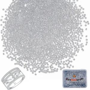 비크래프트 1박스 3000개 큐빅 지르코니아 카보숑 화이트 AAAA 원형 1mm 다이아몬드 소형 루즈 CZ 스톤