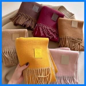 여성용 17가지 색상 겨울용 따뜻한 스카프 33*185cm 인조 캐시미어 숄 단색 여성용 숄 랩 여성용 파시미나