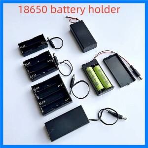 커버와 스위치가있는 2PCS 배터리 상자 18650 2/3/4X 리튬 홀더 DC5.5 * 2.1MM 전원 소켓