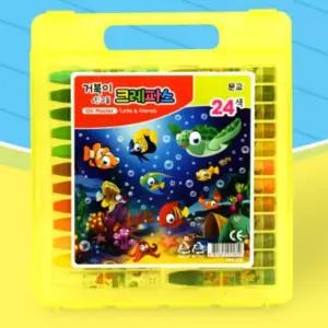 신학기  크레파스 24색 유아 어린이 유치원 부드러운 크레파스