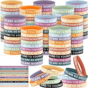 포엔 교사의 학생 선물용 실리콘 팔찌 대량 동기 부여 고무 손목밴드 영감 여성 정신 장려 확인