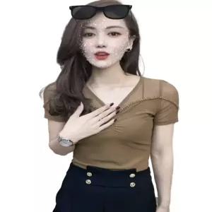 라인 댄스복 살사 망사 블라우스 플라워 패치 터틀넥 줌바 상의 무대 긴팔