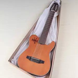 7현 8현 무소음 전기 클래식 기타 39인치 솔리드 스프루스 탑 무광 마감 브라운 GODI 픽업 고품질 수제