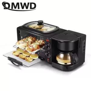 DMWD 다기능 아침 식사 만들기 기계 3 in 1 전기 커피 메이커 오믈렛 프라이팬 빵 피자 베이킹 오븐 가정용
