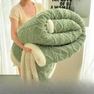 가을 겨울 두꺼운 따뜻한 타프타 플리스 담요 양털 싱글 이불 커버 낮잠용 침대보