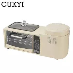3 In 1 전기 아침 식사 기계 다기능 1L 밥솥 8L 베이킹 오븐 프라이팬 가정용 빵 피자 국수 보일러