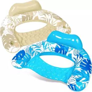 슬루시 풍선 수영장 플로트 컵 홀더가 있는 의자 2팩 폭파 여름 물놀이 즐거운 수영 파티 비치를 위한 해먹