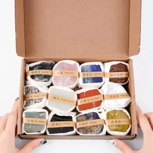 광물 수정 원석 보석 장 세트 과학 광석 표본 수집품 0종 샘플 선물