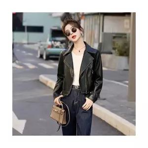 여친 블랙 봄 가을 빈티지 무스탕 점퍼 숏기장 코트 가죽 자켓 BE1