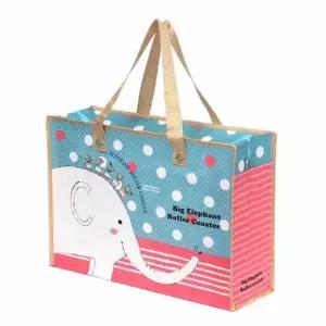 지퍼 타포린백 코끼리 피크닉가방 귀여운쇼핑백