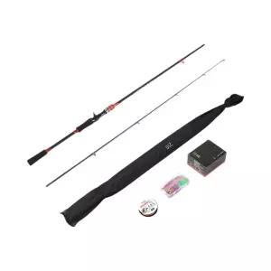 베이트릴 루어낚싯대 (2.1m) DK95경량 입문용 채비도구 용세트 좌핸들 바다낚시대 용품